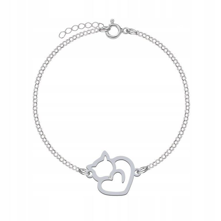 Srebrna Bransoletka KOTEK DEDYKACJA GRATIS