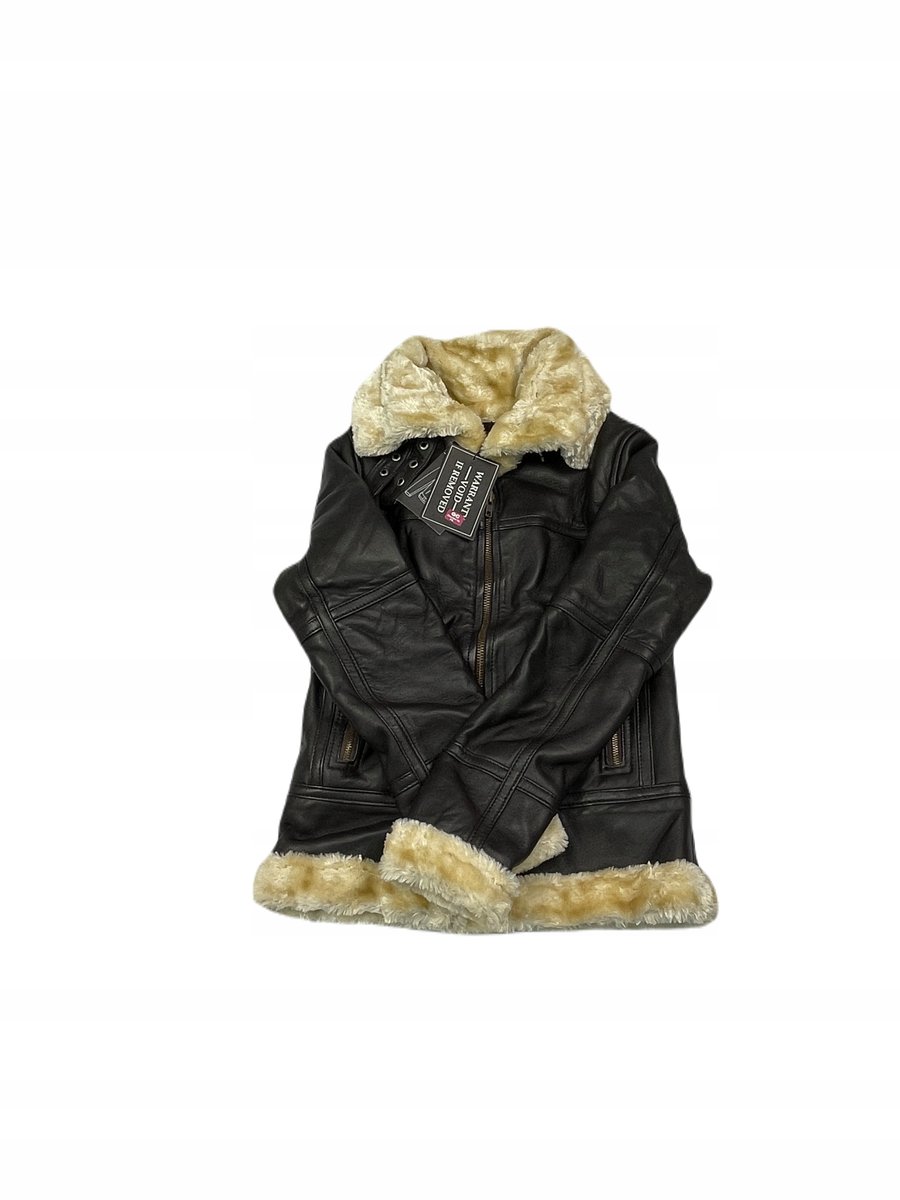 Skórzana kurtka damska brązowa REAL LEATHER XS