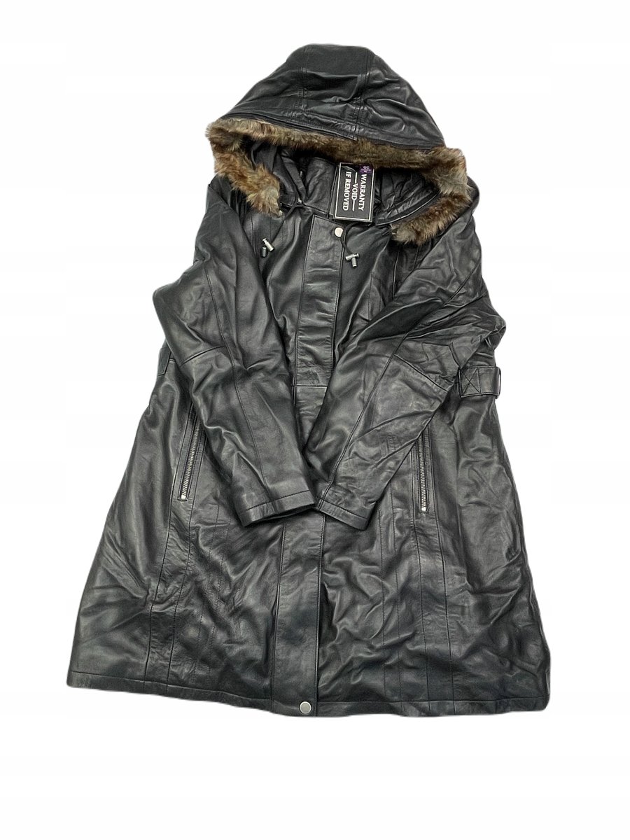 Skórzana kurtka damska czarna REAL LEATHER XXL