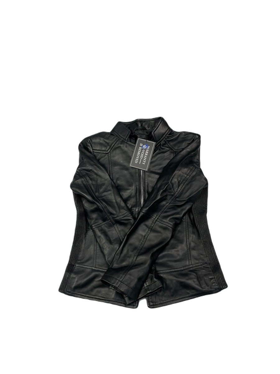 Skórzana kurtka damska czarna REAL LEATHER S