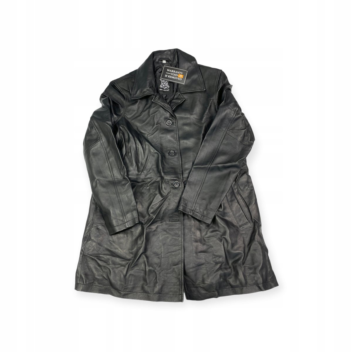 Skórzana kurtka damska czarna REAL LEATHER 2XL