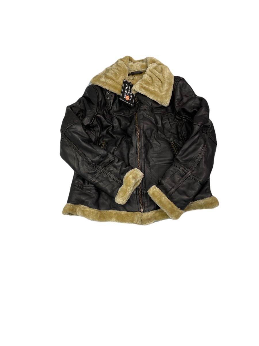 Skórzana kurtka damska brązowa REAL LEATHER XXL