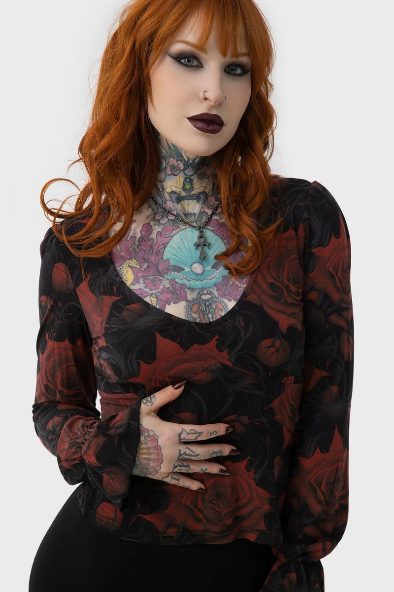 bluzka damska KILLSTAR - BLOOD ROSE-L