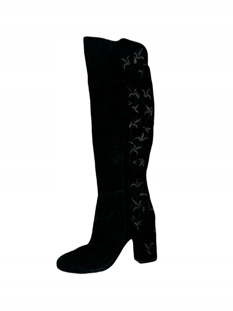 Czarne kozaki damskie zamek słupek Kenneth Cole 40