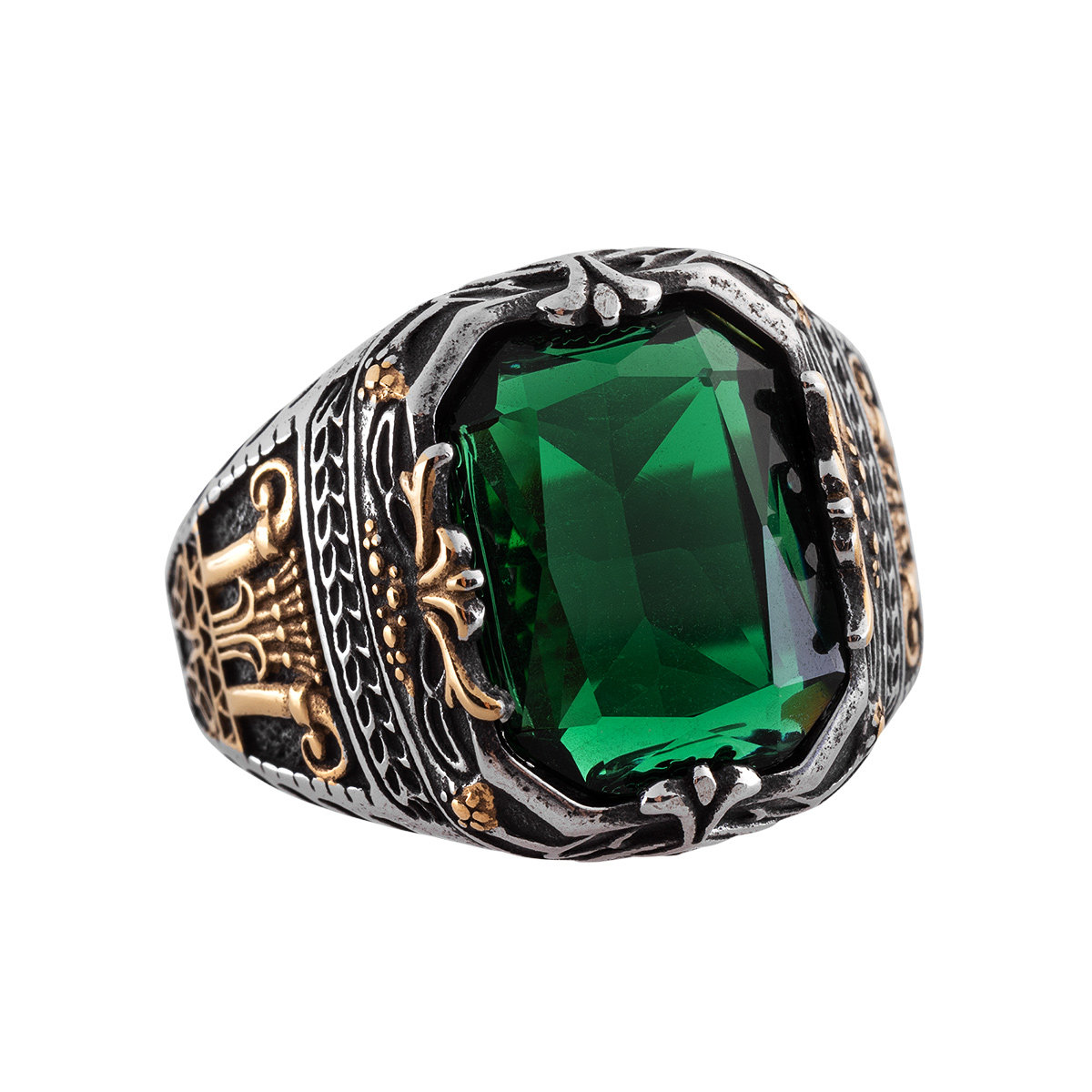 pierścień GREEN CRYSTAL-N