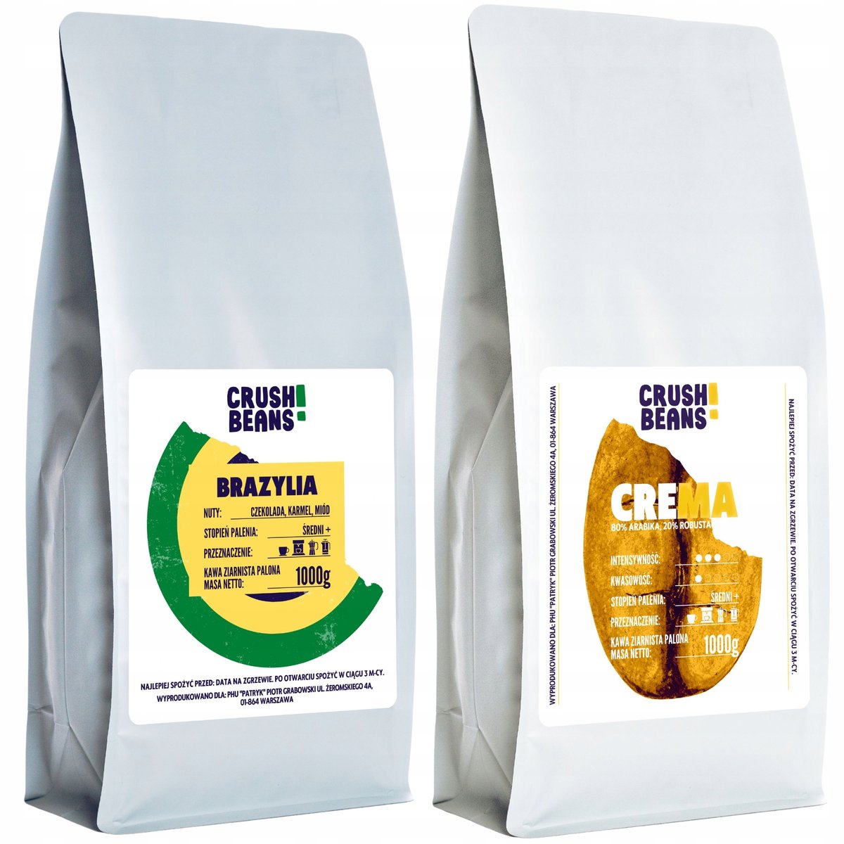 Kawa mielona 2kg BRAZYLIA + CREMA Crush Beans