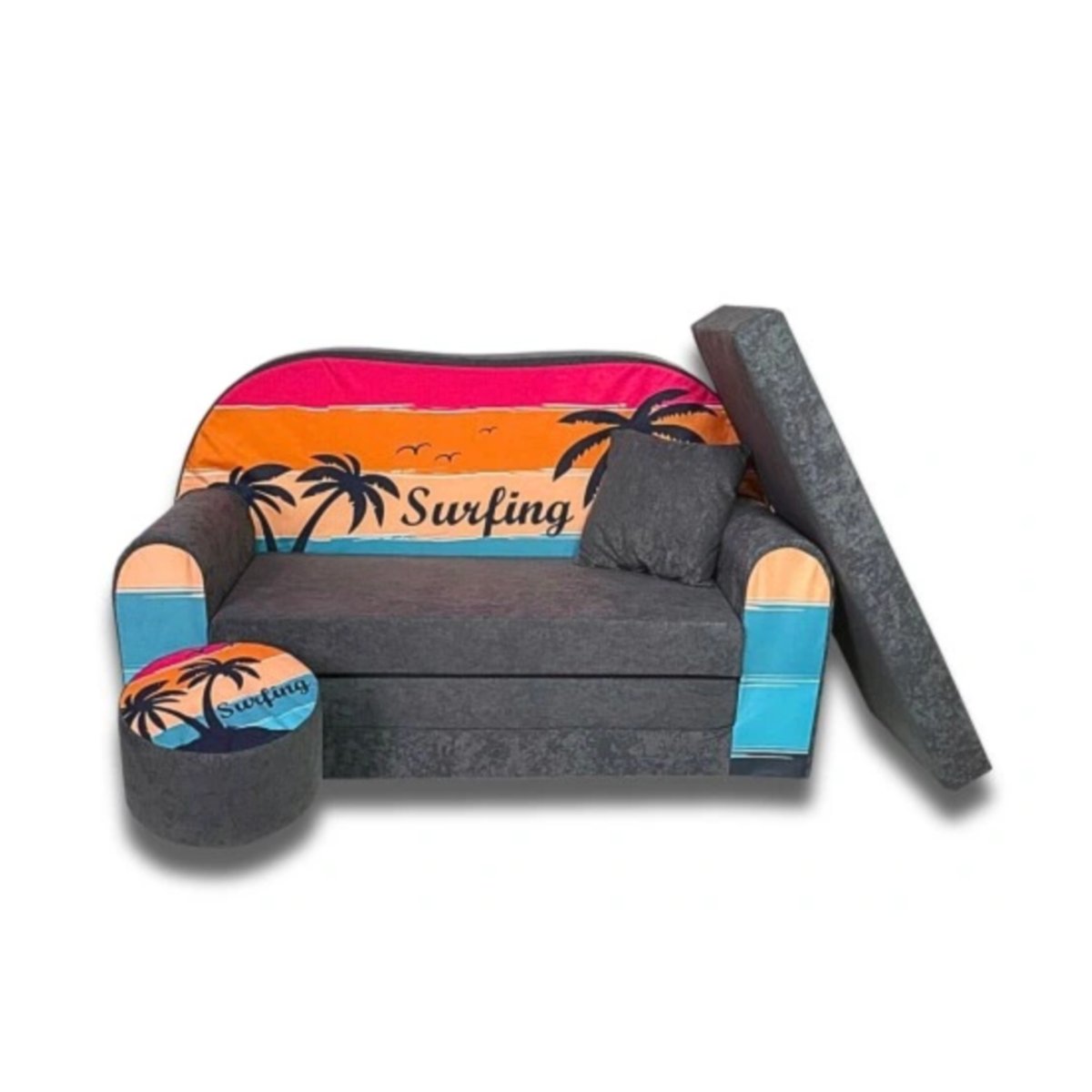 BEZPIECZNA SOFA PIANKOWA KANAPA DZIECI MATERAC PODUSZKA ŁÓŻECZKO PUFA SURFING