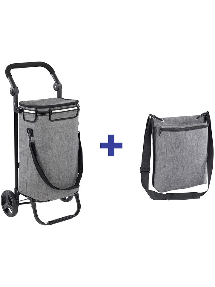 Wenko Wózek w kolorze szarym na zakupy - 45 x 95 x 28 cm