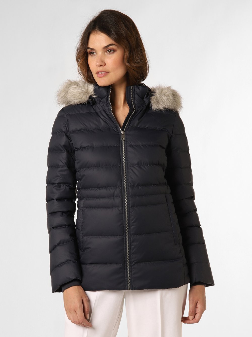 Tommy Hilfiger Damska kurtka puchowa Kobiety Puch niebieski jednolity, M