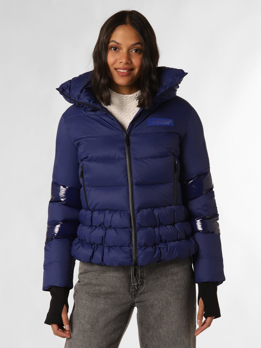 Armani Exchange Kurtka damska Kobiety niebieski|lila jednolity, XS