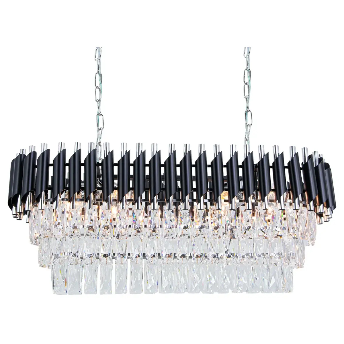 Kryształowa lampa wisząca TOLEDO 6260/8 8C BL Elem czarny chrom przezroczysty