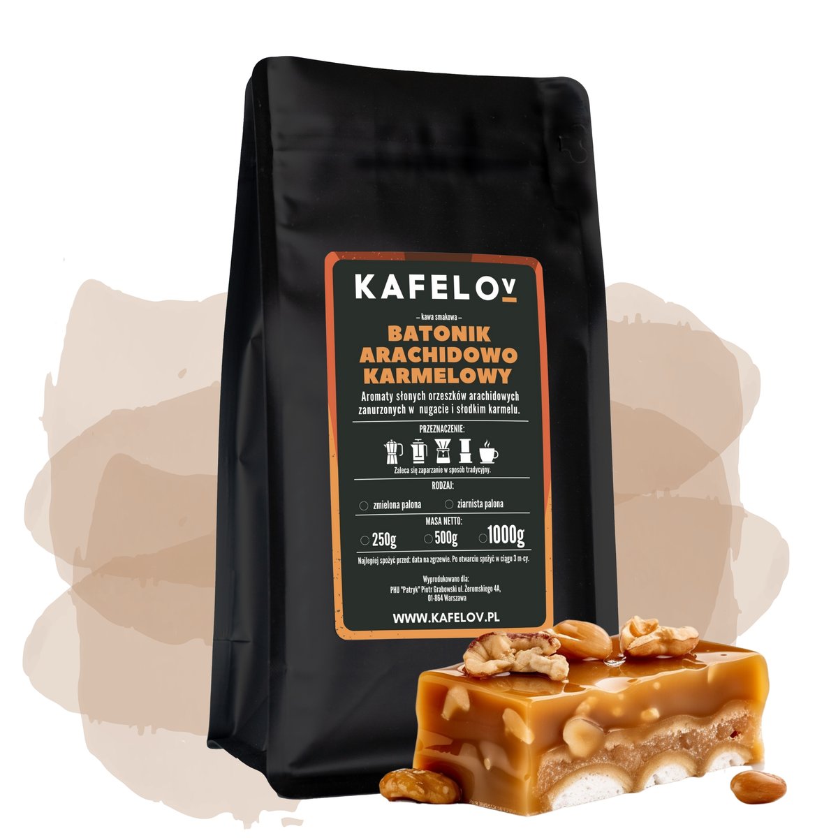 Kawa Kafelov BATONIK ARACHIDOWO KARMELOWY 250g Mielona