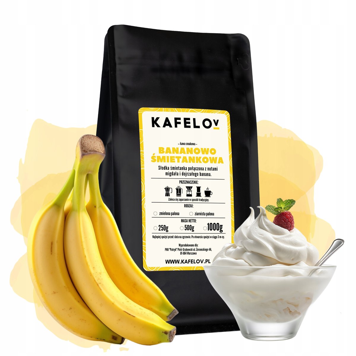 Kawa Kafelov BANANOWO-ŚMIETANKOWA 250g mielona