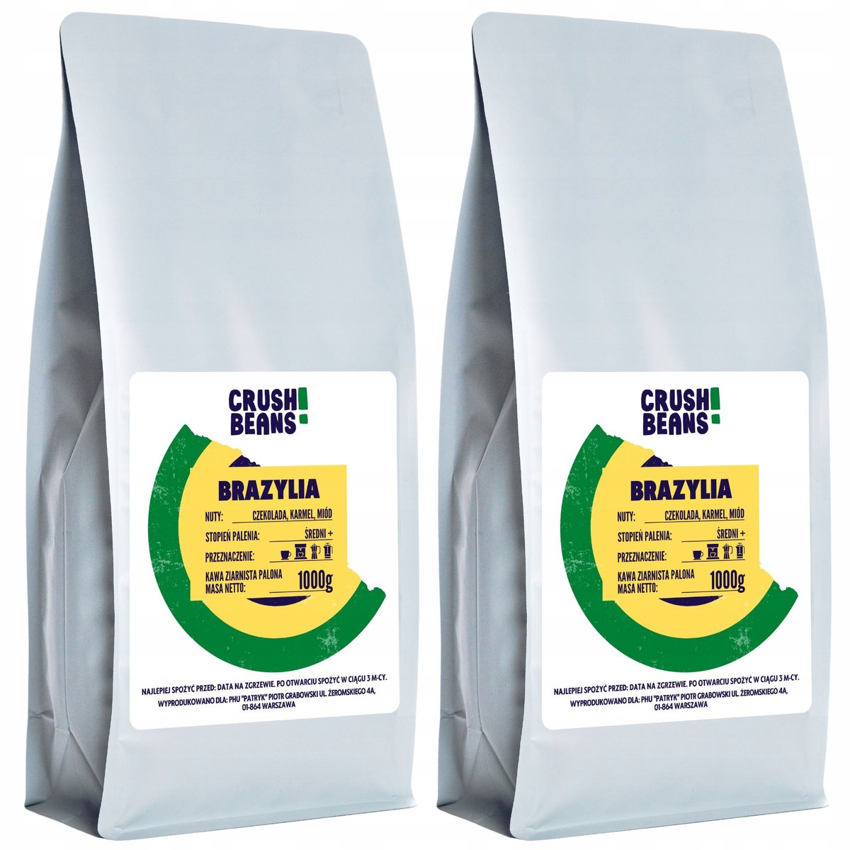 Kawa mielona 2kg BRAZYLIA Crush Beans Arabika