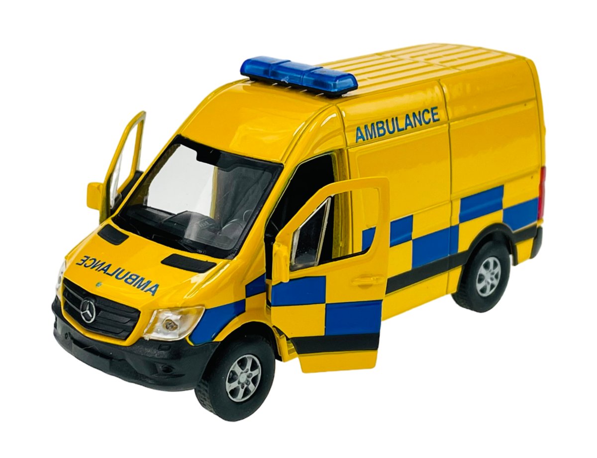 WELLY MERCEDES-BENZ SPRINTER PANEL VAN KARETKA ŻÓŁTA 1:34