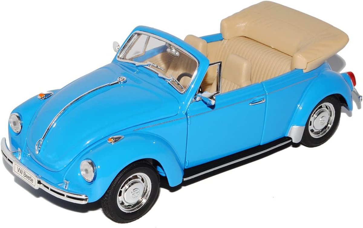 WELLY VW VOLKSWAGEN BEETLE GARBUS NIEBIESKI BEZ DACHU 1:24