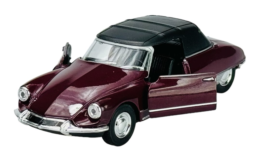 WELLY OLD TIMER CITROEN DS 19 CABRIOLET CIEMNO CZERWONY Z DACHEM 1:34 42398