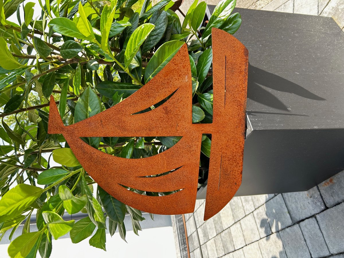 DEKORACJA OGRODU STATEK ŻEGLÓWKA WYSTRÓJ OGRODU 42 x 40 CM RDZA FIGURKA CORTEN