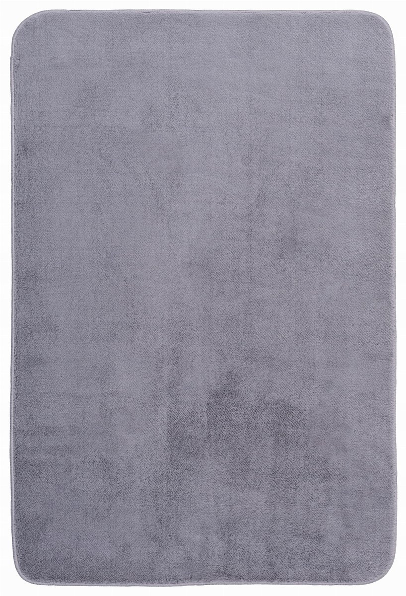 DYWANIK ŁAZIENKOWY PLUSZOWY MIĘKKI MIŁY DO PRANIA ELEGANCKI DEKORACYJNY 50x80CM SZARY