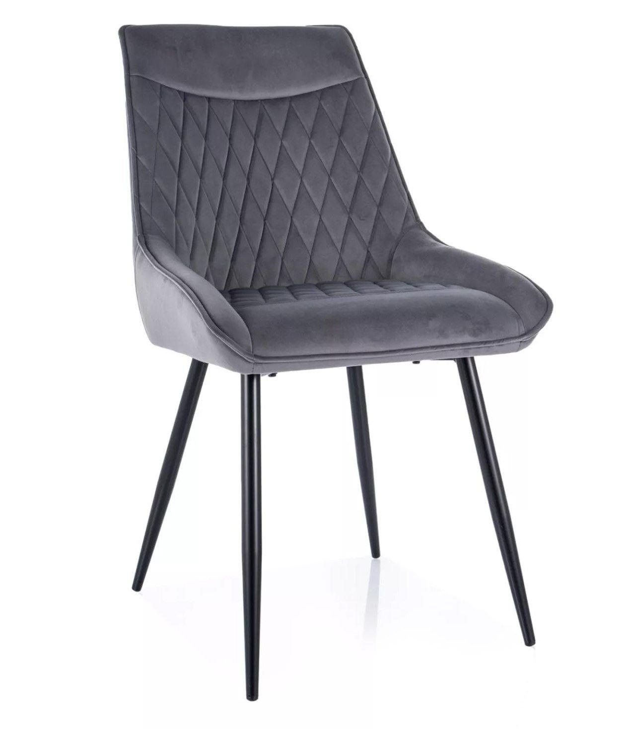 Krzesło Agat Velvet Czarny / Szary Bluvel 14