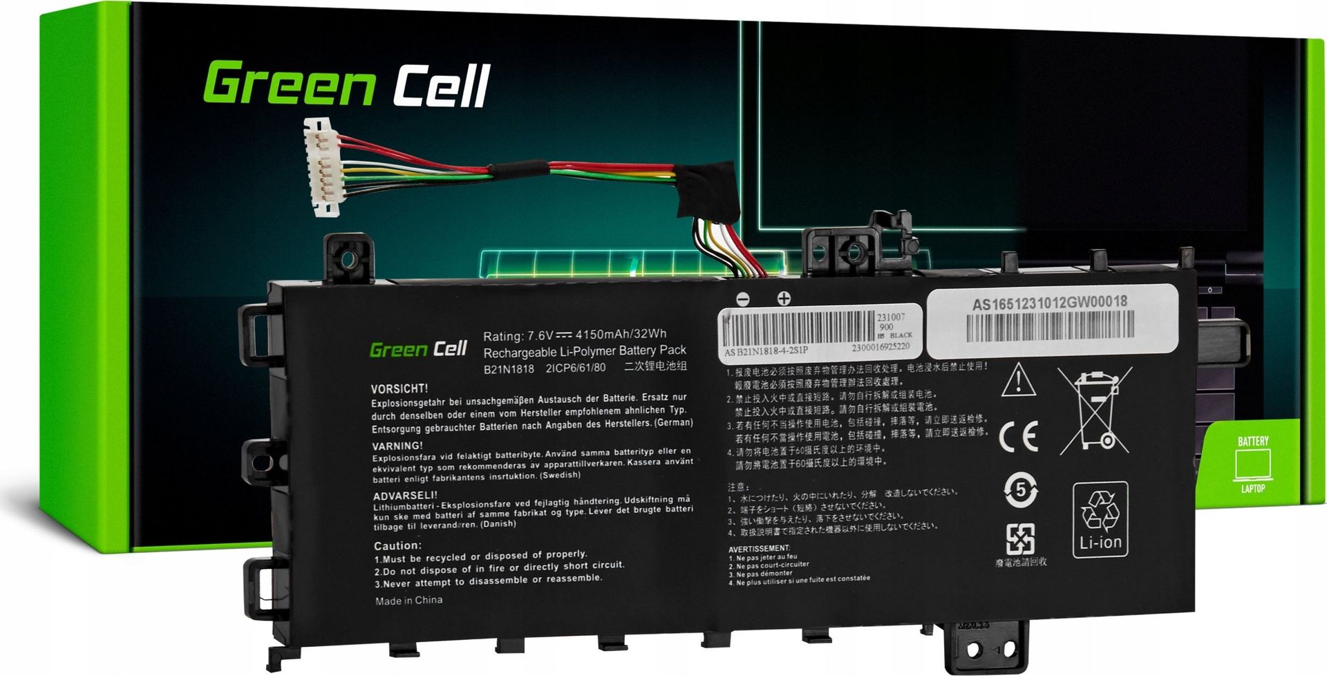 Bateria Green Cell B21N1818 C21N1818-1 dedykowana do laptopów Asus