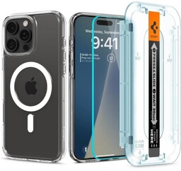 Spigen Etui + szkło Ultra Hybrid Mag Pack do MagSafe do iPhone 16 Pro Max, przezroczysto-białe