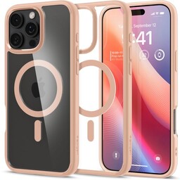 Spigen Etui Ultra Hybrid Mag do MagSafe do iPhone 16 Pro Max, przezroczysto-różowe