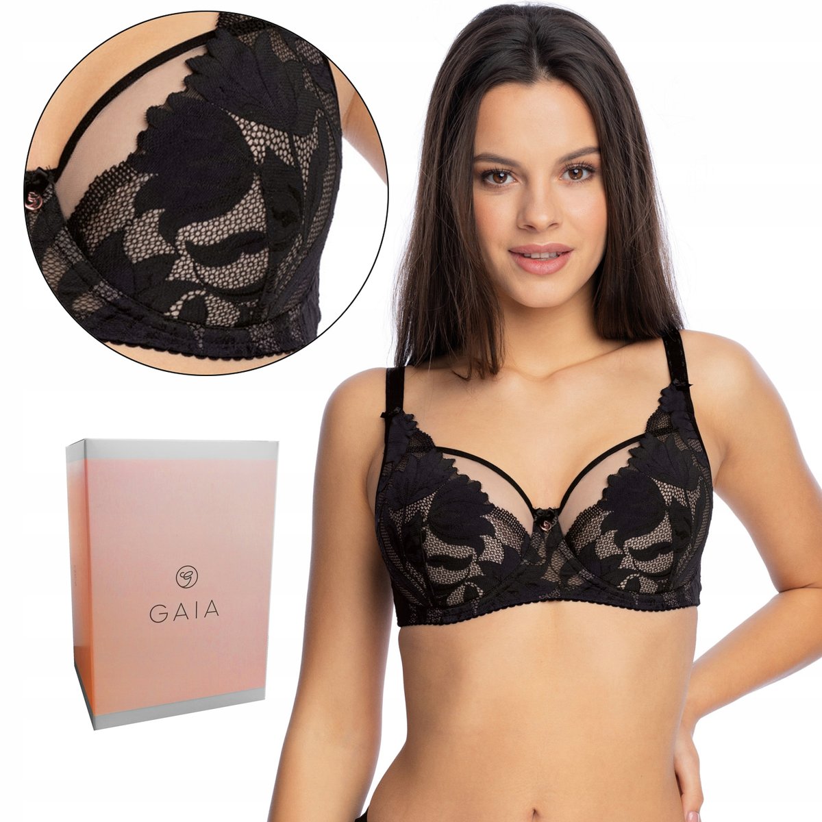 Biustonosz Półusztywniany Gaia 1134 Keto Black 75D