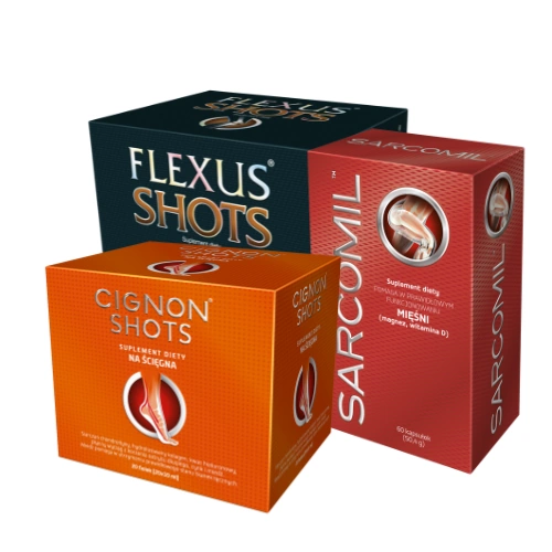 Flexus Shots + Cignon Shots + Sarcomil - wzmocnij stawy, ścięgna i mięśnie