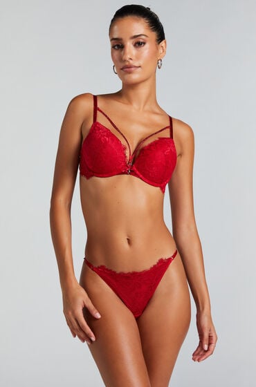 Hunkemöller Stringi Charlotta Czerwony