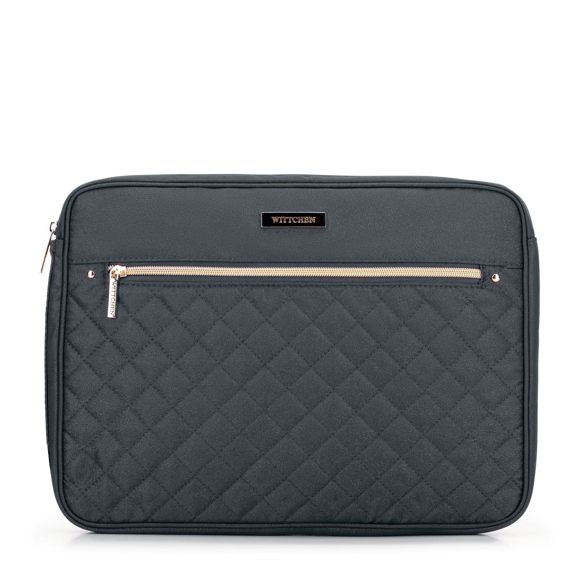 Pokrowiec na laptopa 15'' pikowany na przodzie szary