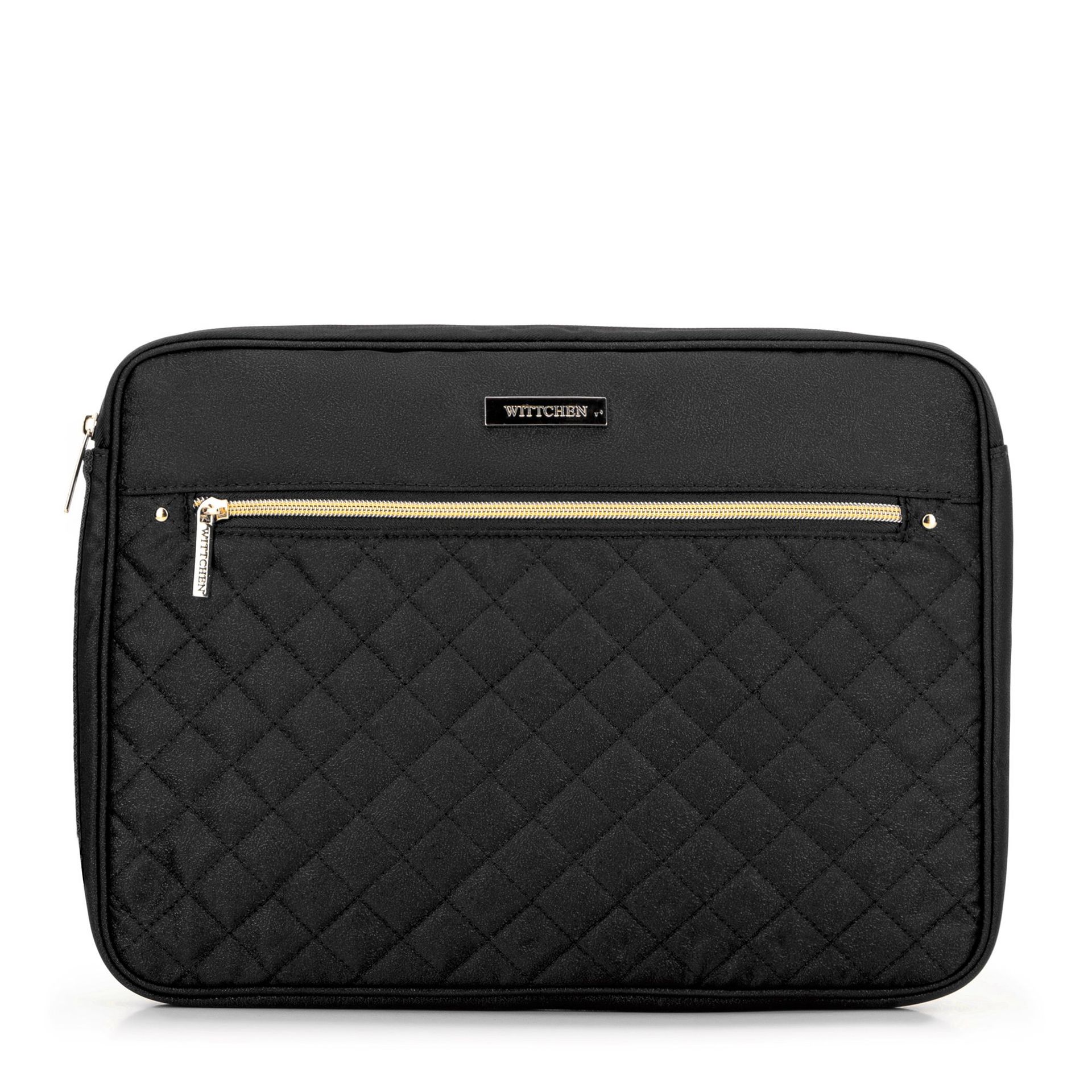 Pokrowiec na laptopa 15'' pikowany na przodzie czarny