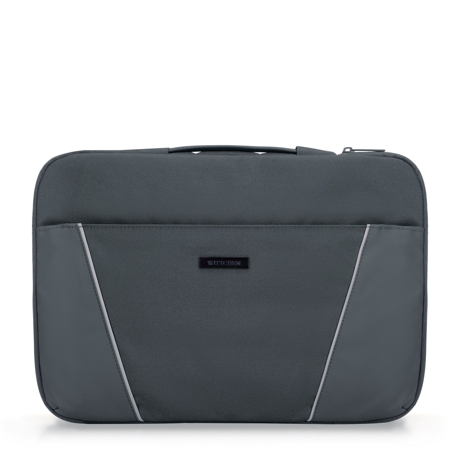 Pokrowiec na laptopa 15'' z ukośnymi przeszyciami szary