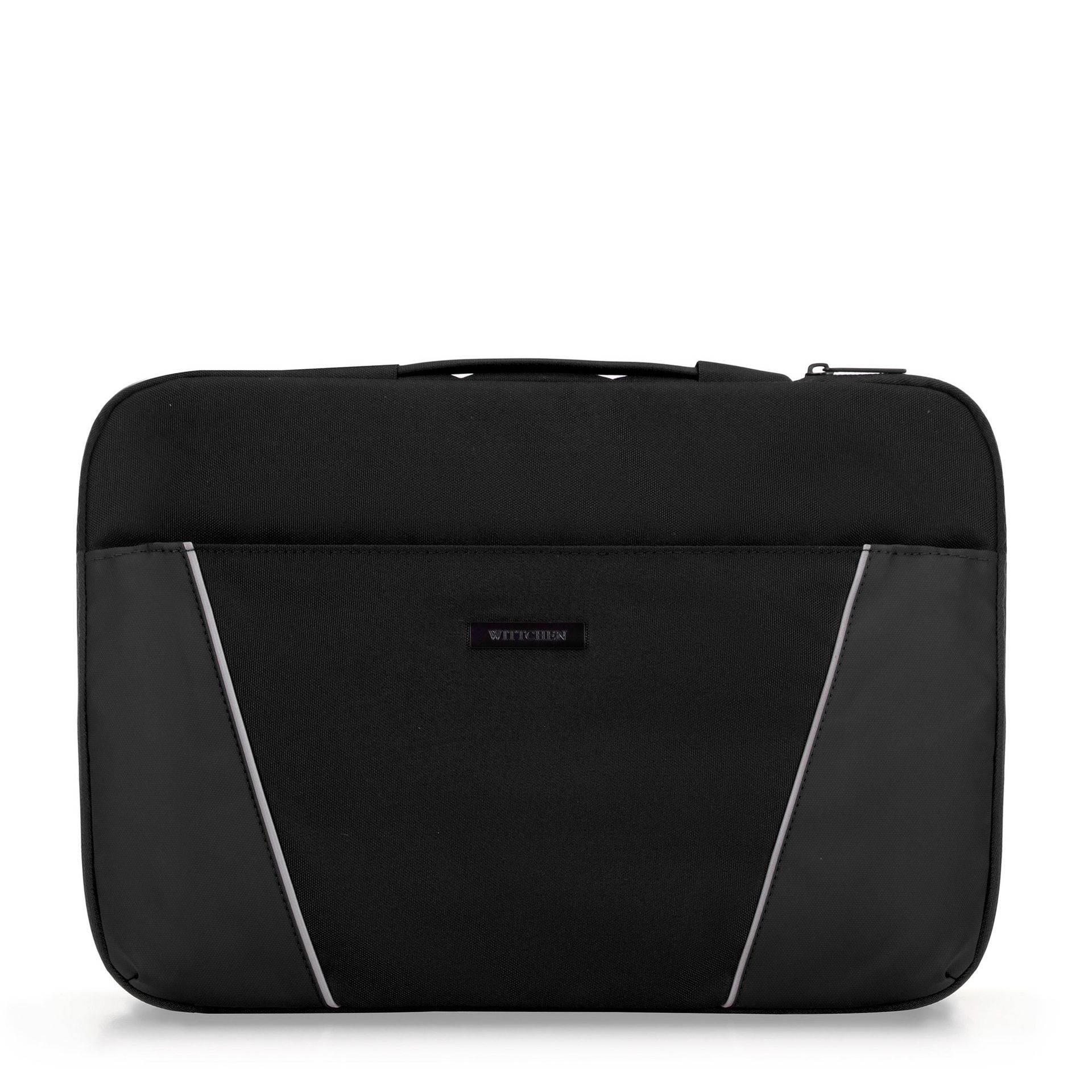 Pokrowiec na laptopa 15'' z ukośnymi przeszyciami czarny