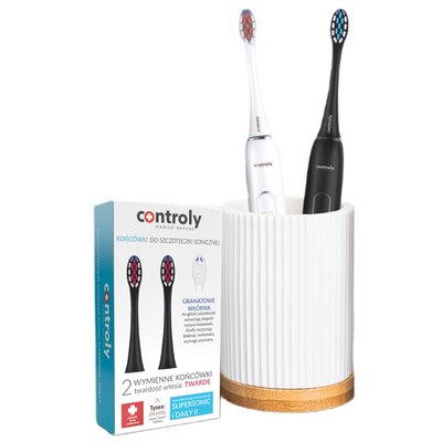 Końcówka szczoteczki CONTROLY Supersonic twarde czarne 2 szt.