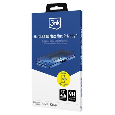 Szkło hartowane 3MK HardGlass Matt Max Privacy do Apple iPhone 15/16 | Bezpłatny transport