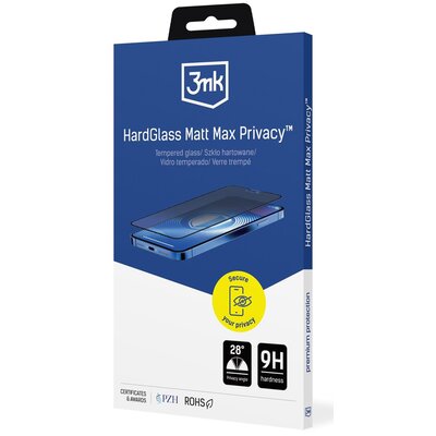 Szkło hartowane 3MK HardGlass Matt Max Privacy do Apple iPhone 15 Pro Max | Bezpłatny transport
