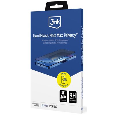 Szkło hartowane 3MK HardGlass Matt Max Privacy do Apple iPhone 15 Pro | Bezpłatny transport