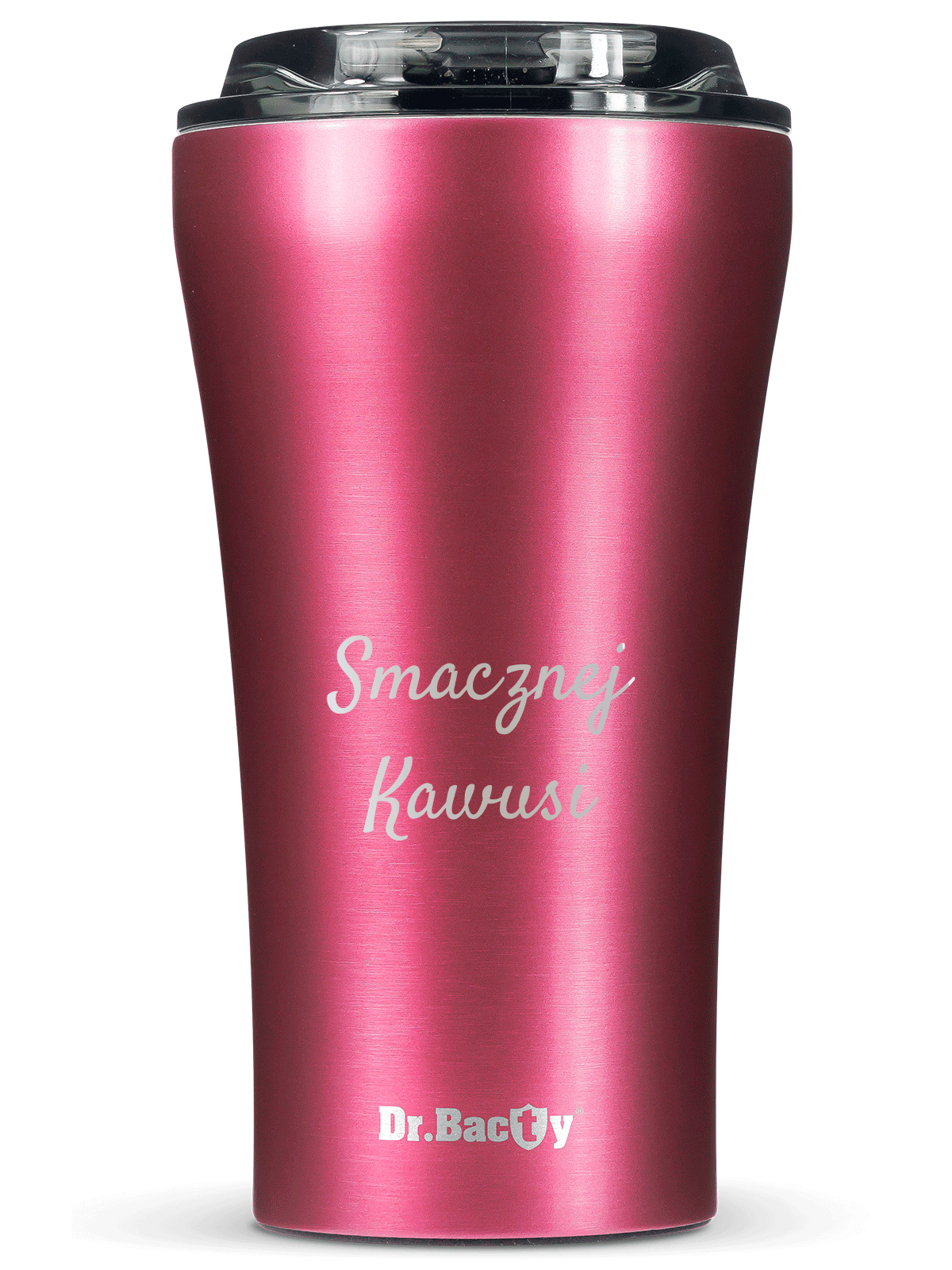 Kubek termiczny na kawę Dr.Bacty Apollo 2.0 - Smacznej kawusi - 360 ml - Pink