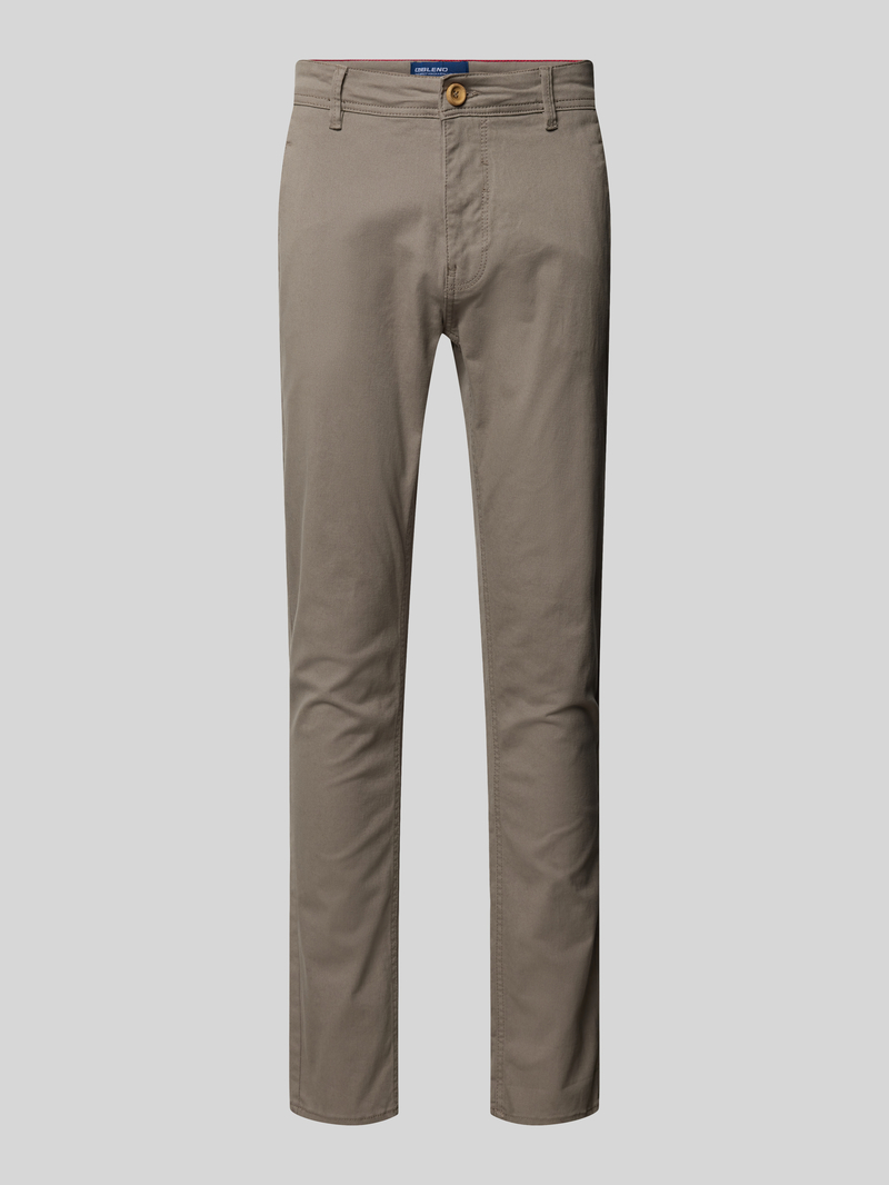 Spodnie o kroju slim fit z wpuszczanymi kieszeniami i kieszeniami z tyłu model ‘NATAN’