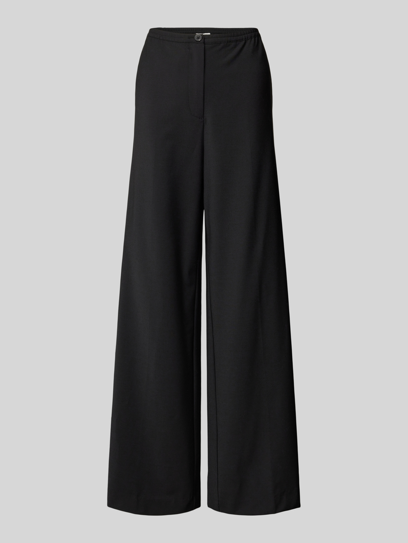 Spodnie materiałowe o kroju straight fit z mieszanki wiskozy i streczu z eleganckim kantem