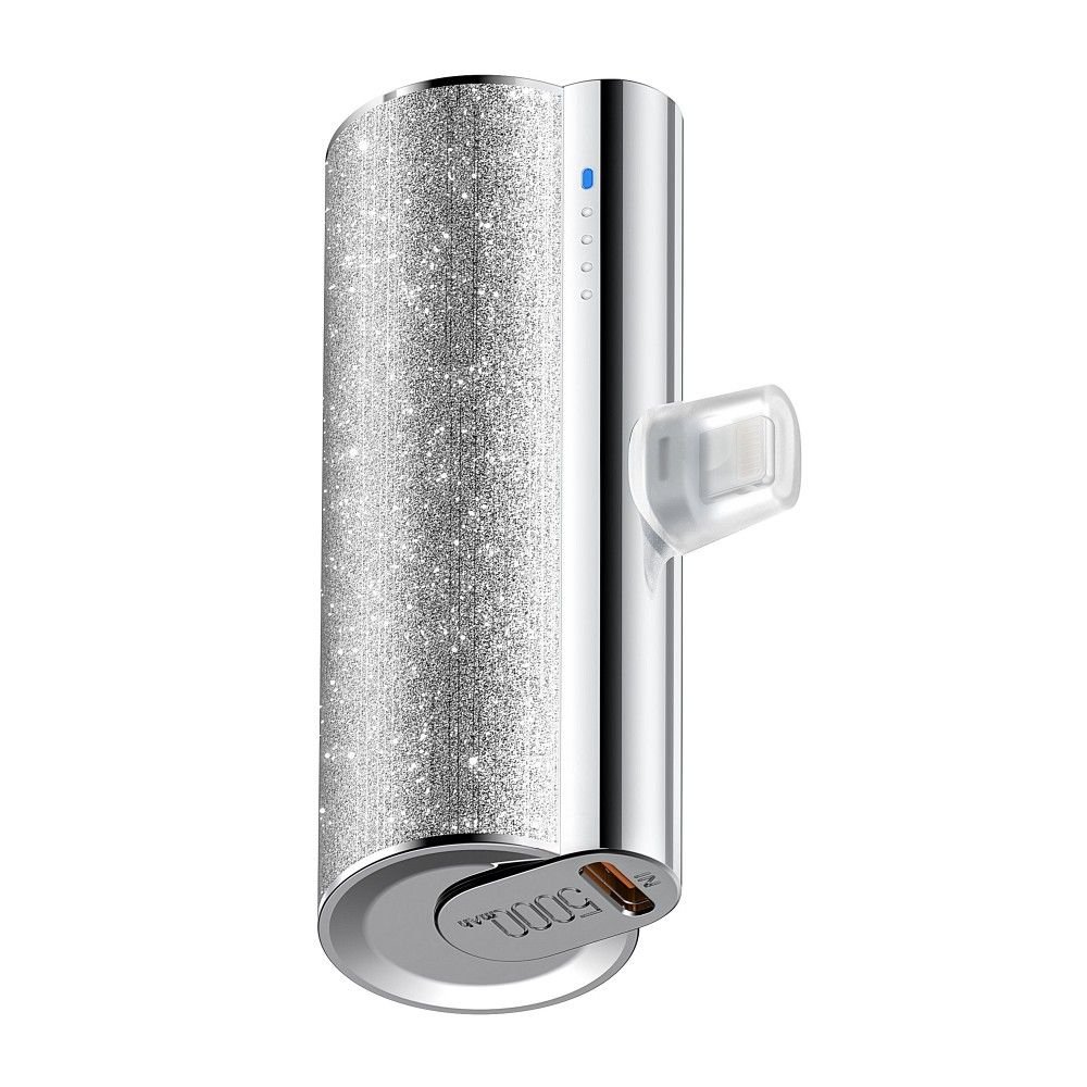 Bateria zewnętrzna (Powerbank) VEGER PlugOn - 5000mAh z wbudowanym złączem Typ C PD 12W (W0573) srebrny
