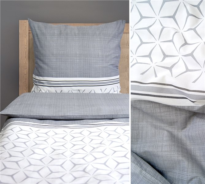 Pościel 220x200 Sydney Gray szara geometryczna Bielbaw Premium