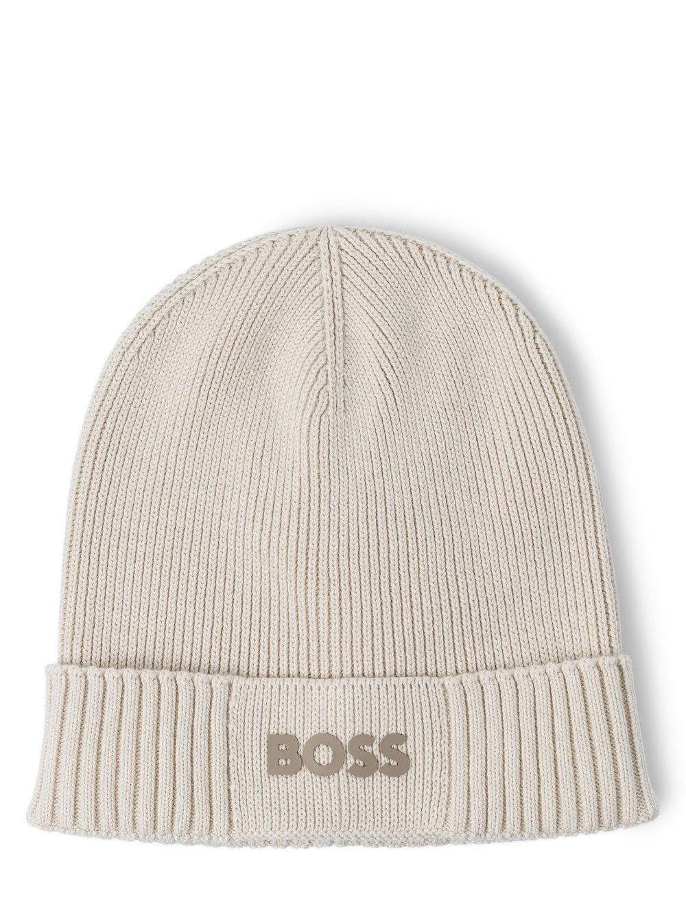 BOSS Green Czapka męska Mężczyźni Bawełna beżowy jednolity, ONE SIZE