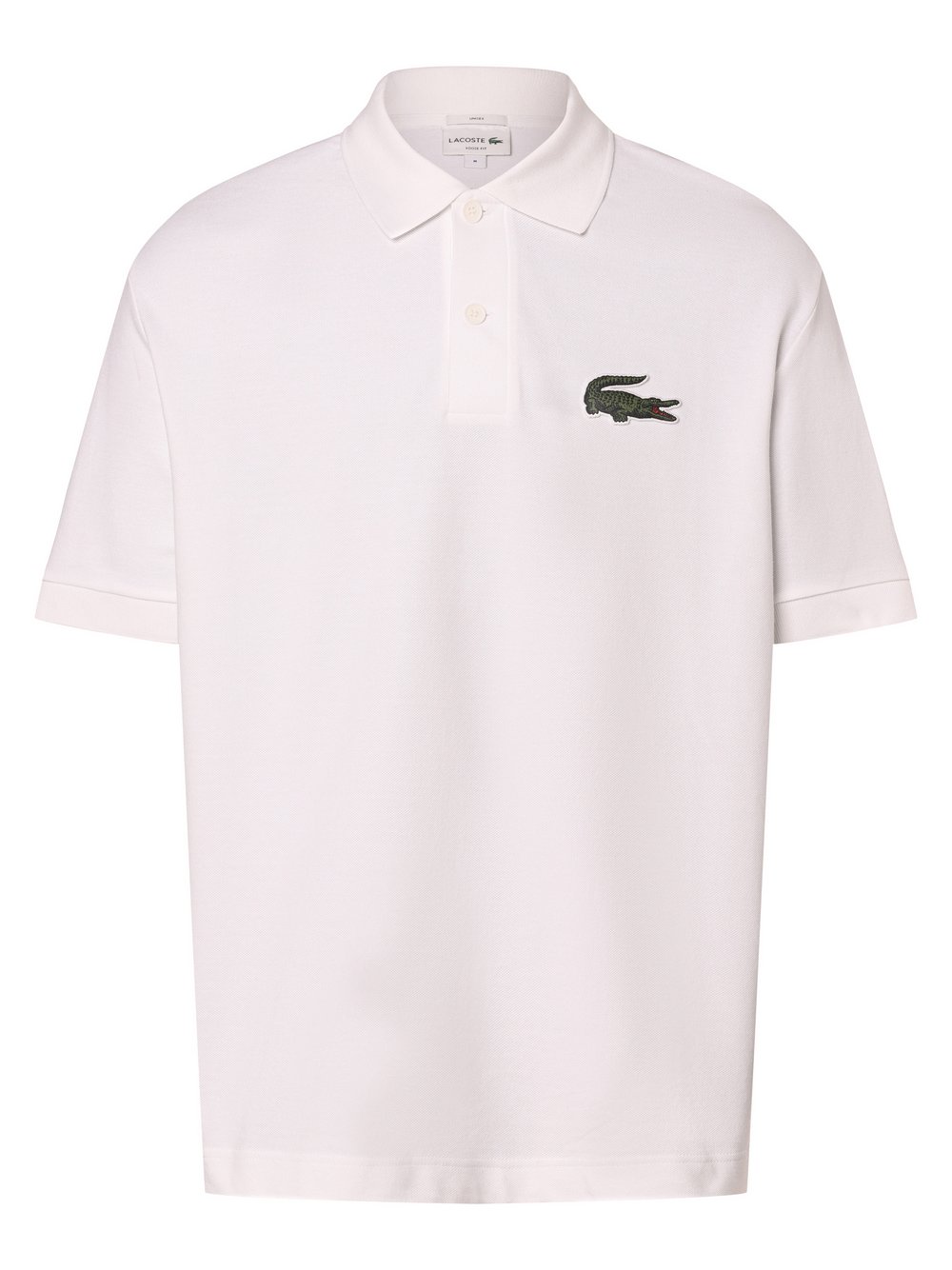 Lacoste Koszulka polo z aplikacją z logo Mężczyźni,Kobiety Bawełna biały jednolity, S