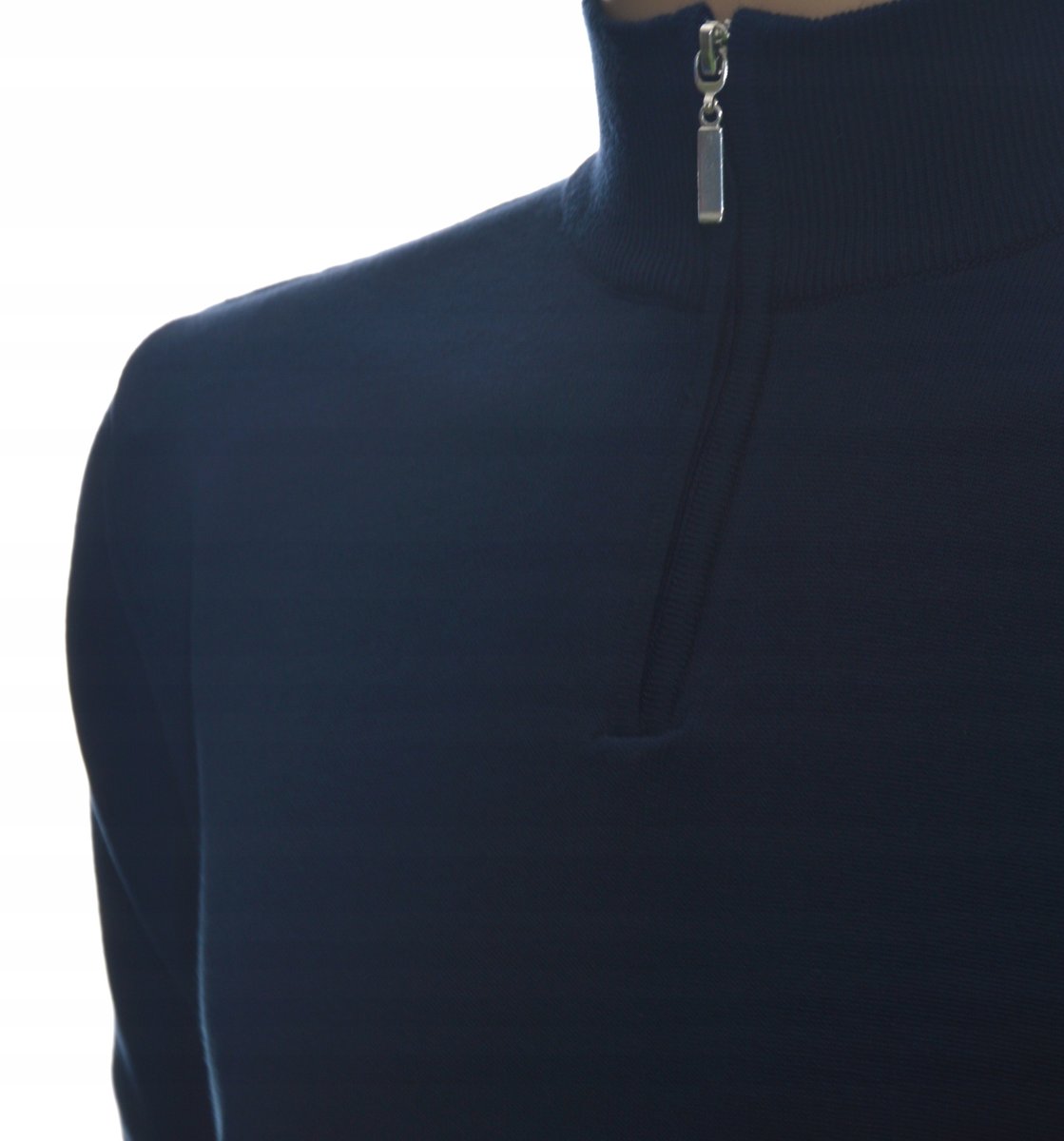 Sweter męski ze stójką z półgolfem półgolf rozpinany na zamek XL granat 502