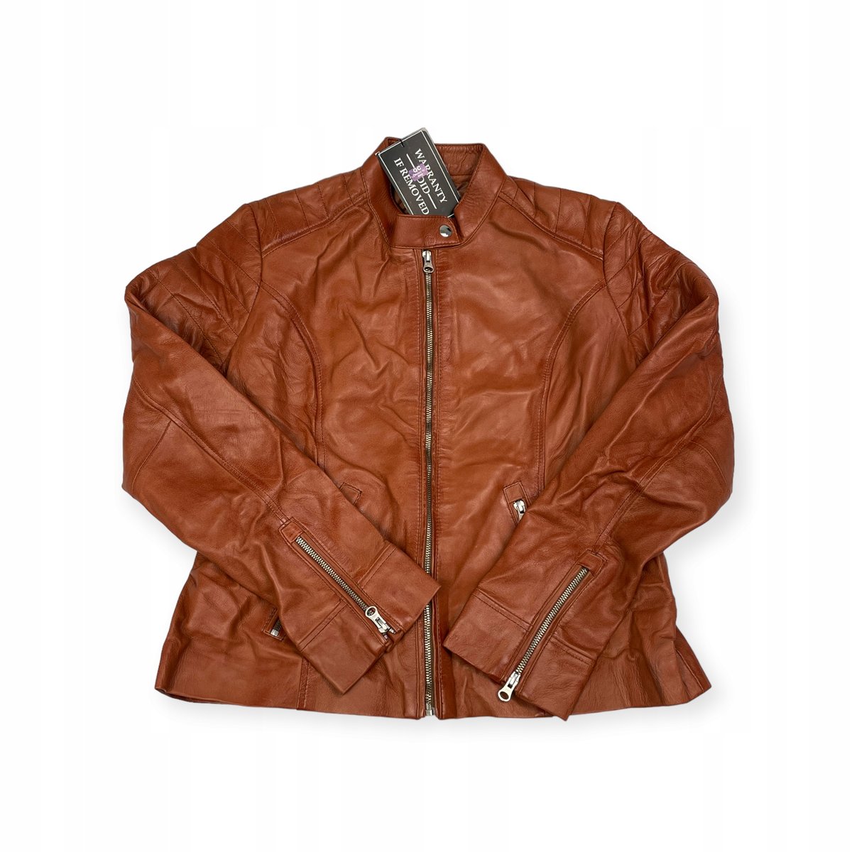 Skórzana brązowa kurtka damska REAL LEATHER L