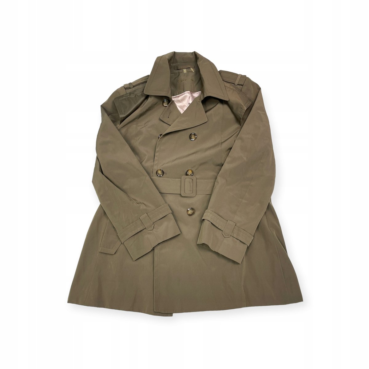 Elegancki płaszcz damski z paskiem Calvin Klein XL