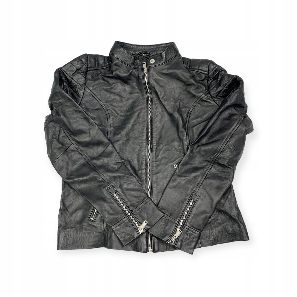 Skórzana czarna kurtka damska REAL LEATHER L