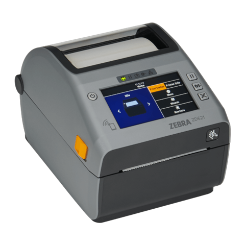 Zebra ZD621D 203dpi USB, USBHost, Ethernet, RS232, BT4, Wi-Fi, LCD, Odklejak (ZD6A142-D1EL02EZ)